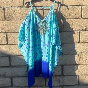 Piazza Dolce bathing suit cover beaded front